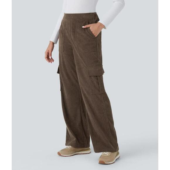 Halara Other - NWT Halara MidRise Pockets StraightLeg Corduroy Casual Cargo Pants - Size Medium